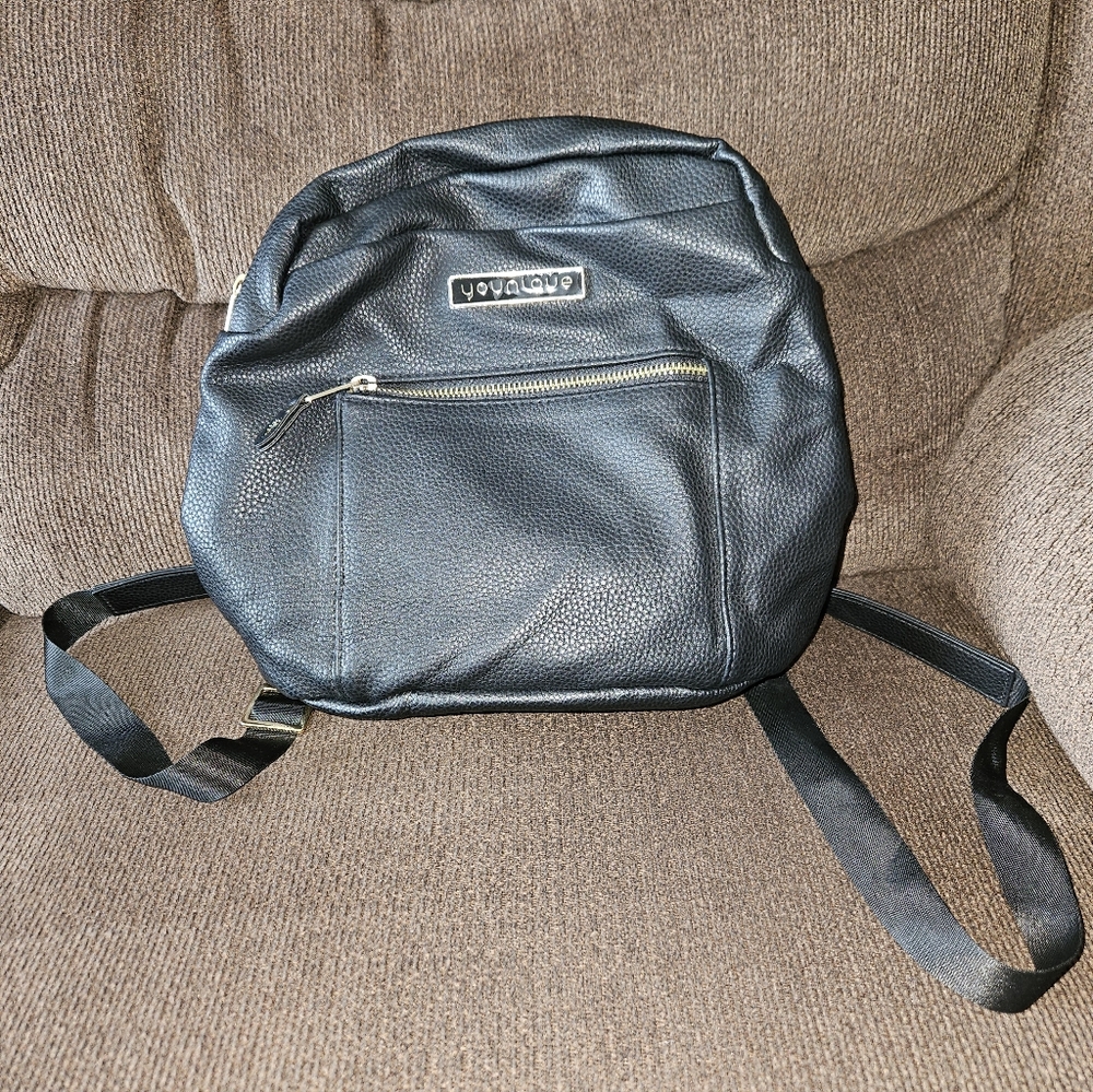 Younique Black Faux Leather Backpack Purse